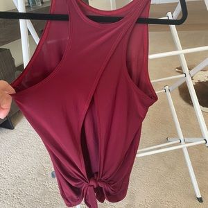 Onzie tank top  tie back tank top maroon one size